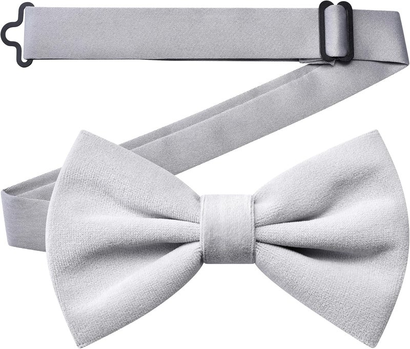 Branduce Velvet Bow Ties for Men Adjustable Pre-tie Bowtie Tuxedo Bowties for Wedding - Image 3
